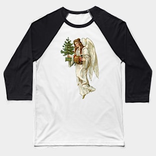 Vintage Christmas Angel holding tree and toys Baseball T-Shirt